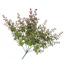 Artificial Eucalyptus Bush - Green/Yellow (7 stems, 46cm long)