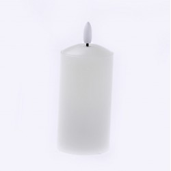 LED Wax Candle with 3D Flame - Ivory (5cm diameter x 12.5cm height)