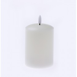LED Wax Candle with 3D Flame - Ivory (7.5cm diameter x 10cm height)