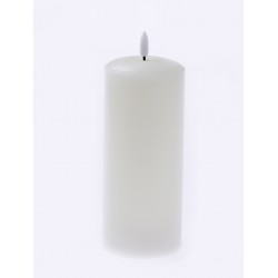 LED Wax Candle with 3D Flame - Ivory (7.5cm diameter x 20cm height)