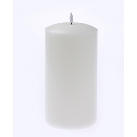 LED Wax Candle with 3D Flame - Ivory (12.5cm diameter x 25cm height)