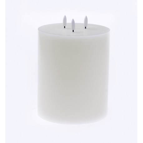 LED Wax Candle with 3D Flame - Ivory (15cm diameter x 20cm height)