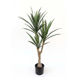 Artificial Yucca Tree in pot - Natural (UV protected, 3 heads, 118cm tall)