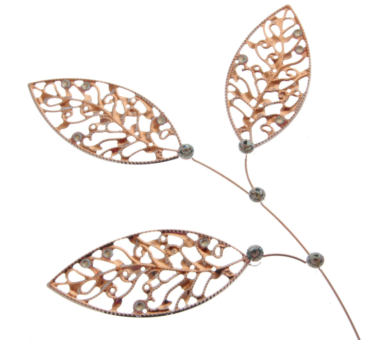 Lacey Leaves - Rose Gold (23cm Long)