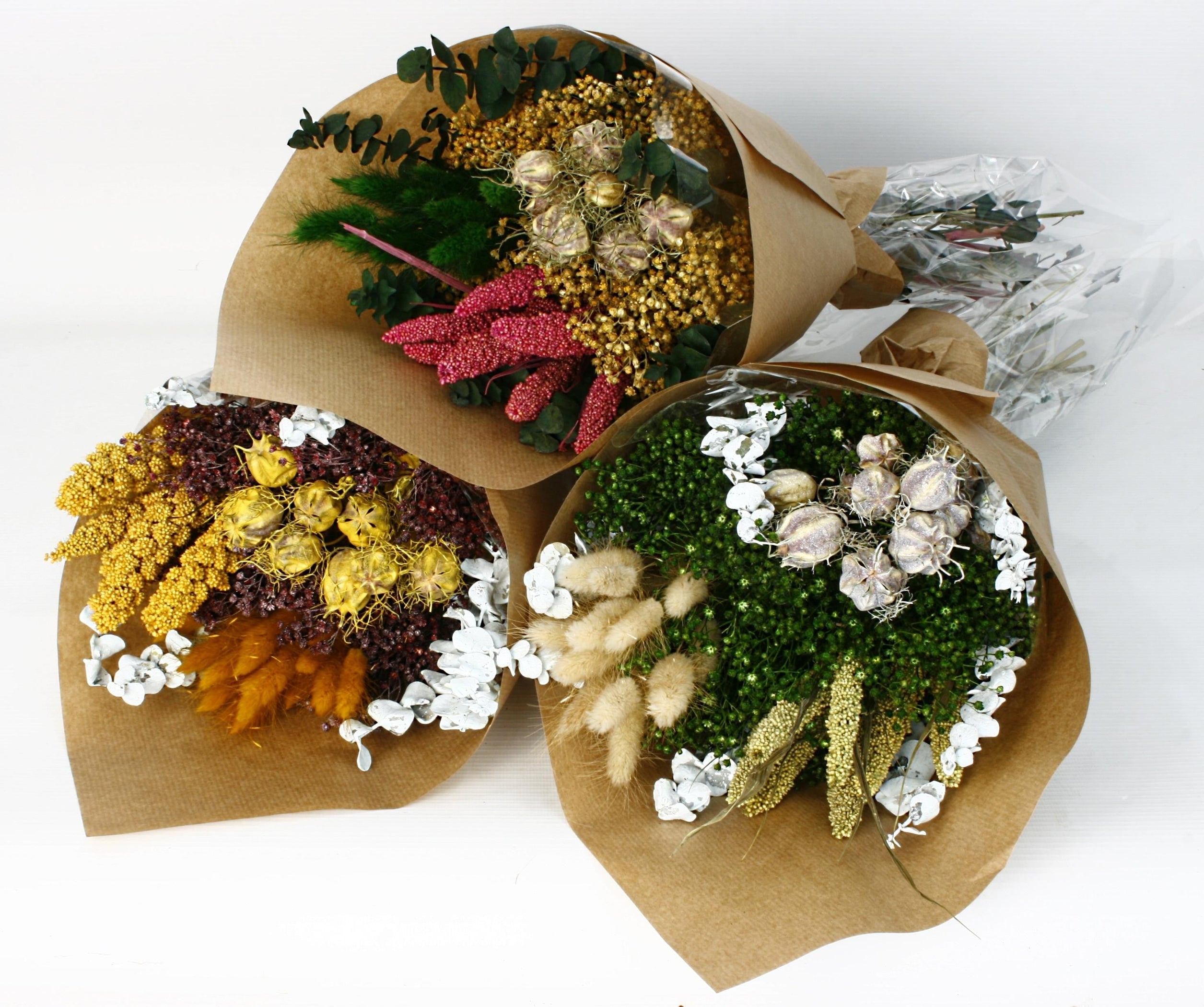 Dried Nigella, Eucalyptus & Gypsophila Bouquet | Dried — Corsage Creations