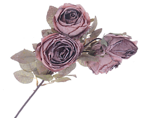 Dry Rose Spray - Mauve (4 heads, 54cm long)