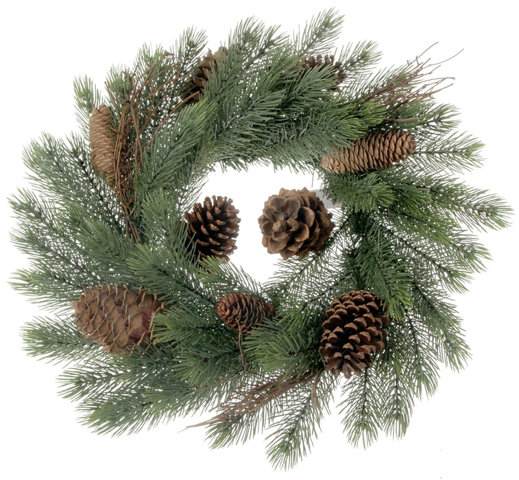 Pinecone Wreath - Green/Brown (55cm diameter)