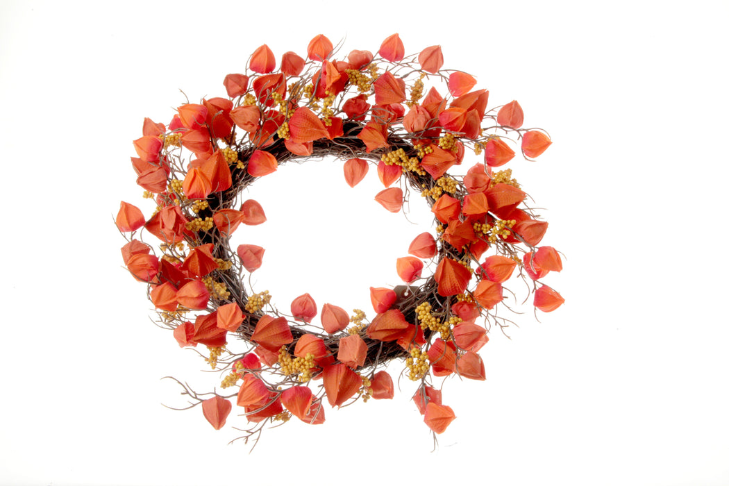 Physalis Wreath - Orange/Brown (60cm diameter)