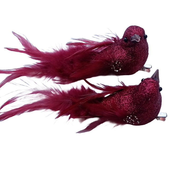 Glittered Doves - Burgundy (2pcs per pk)