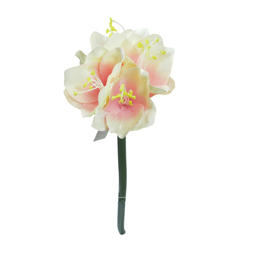 60cm Amaryllis Spray - Pink/White (60cm long, 4 heads)
