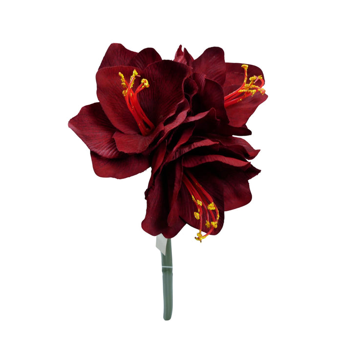 60cm Amaryllis Spray - Burgundy (60cm long, 4 heads)