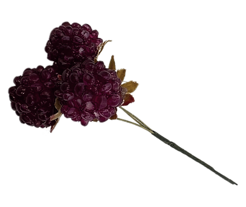 Artificial Blackberry Stem - Burgundy (10cm wire, 24 bundles per pack)