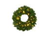 Artificial Evergreen Mountain Wreath with LEDs - Green (60cm diameter)