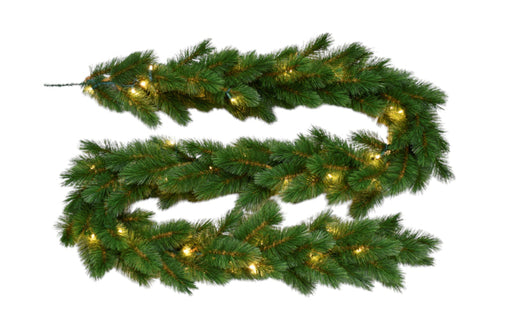 Artificial Evergreen Mountain Garland with LEDs - Green (140 tips, 275cm long)