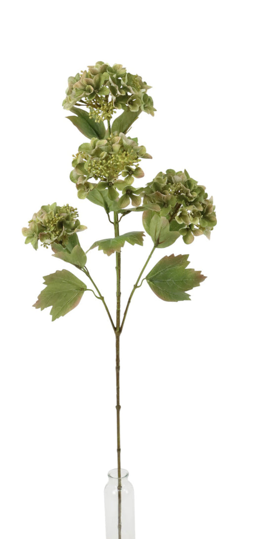 Artificial Hydrangea Spray - Green (88cm long with 4 heads)