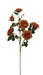Artificial Open Rose Spray - Brown/Orange (69cm long with 6 heads)