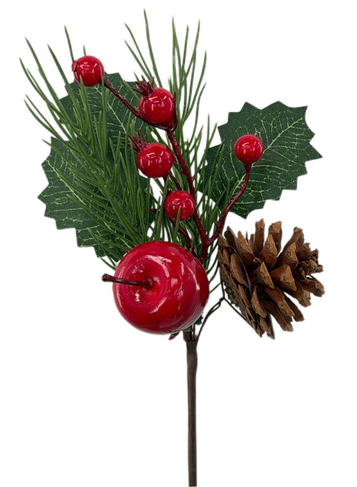 Apple and Pine Cone Pick - Natural (32cm long)