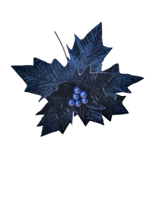 Artificial Poinsettia - Navy Blue (45cm long)