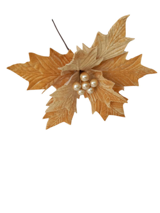 Artificial Poinsettia - Gold (45cm long)