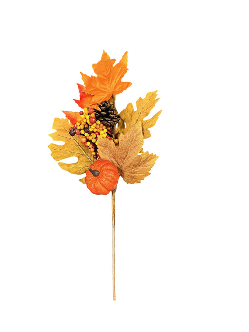Autumn Pick with Pumpkins and Pinecones - Orange & Brown (42.5cm long)