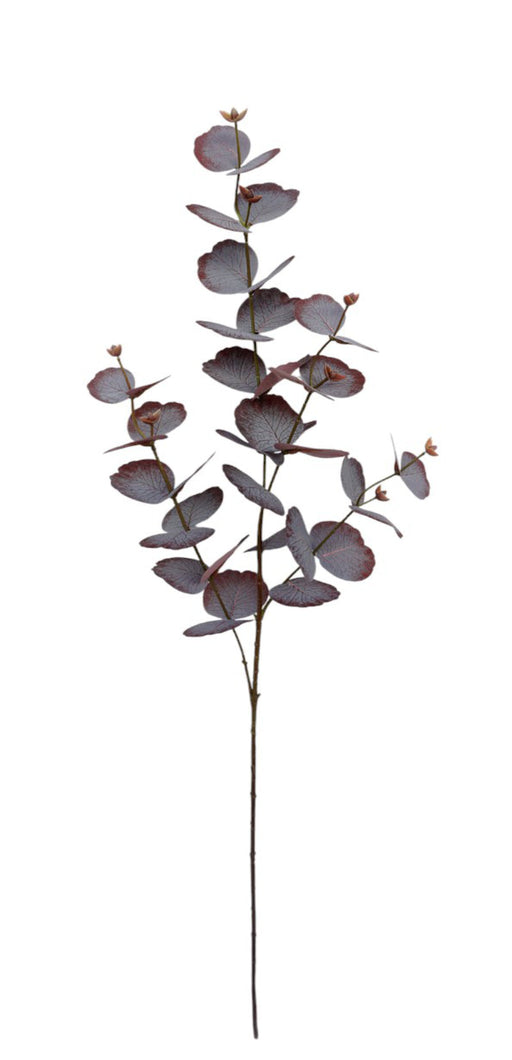 Artificial Spiral Eucalyptus Spray - Burgundy (87cm long with 4 branches)