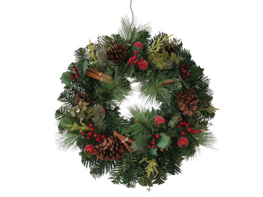 Apple and Cinnamon Wreath - Green, Red & Brown (60cm diameter)
