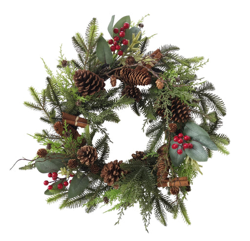 Country Cones & Cinnamon Wreath - Natural (60cm diameter)