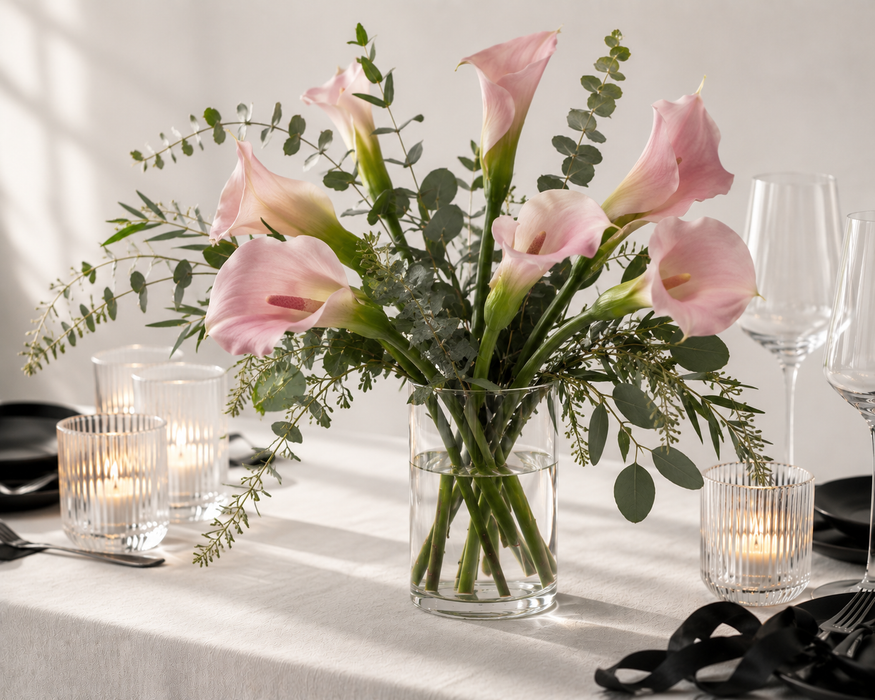 Real Touch Calla Lily - Pink/Cream (68cm long)