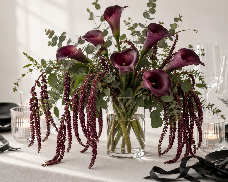 Real Touch Calla Lily - Dark Purple (68cm long)