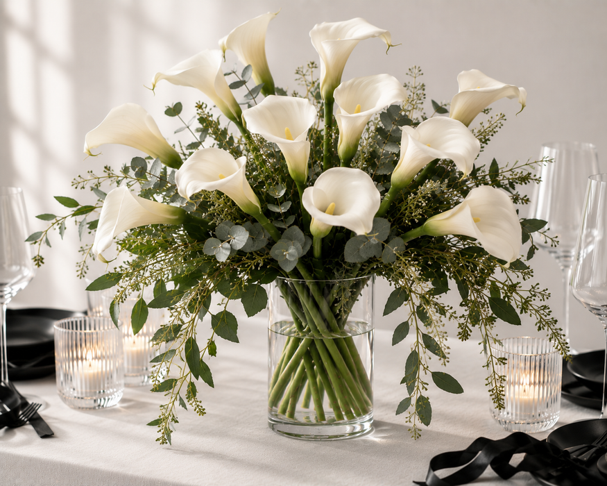 Real Touch Calla Lily - White/Cream (68cm long)