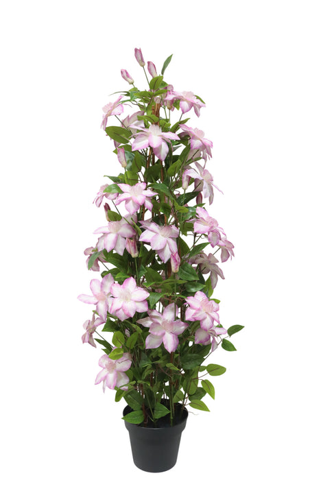 Real Touch Clematis Plant – Pink/White (125cm tall)
