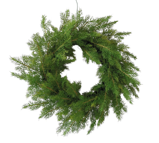 Artificial Cedar Wreath - Green (60cm diameter)