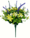 Daisy and Lavender Bush with Mixed Foliage - Purple/Yellow Mix (13 heads, 36cm long)