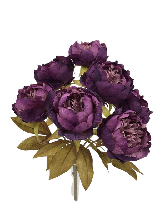 Duchess Peony Bunch - Purple (52cm long with 7 heads. 11cm diameter heads)