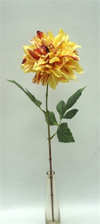Artificial Dahlia - Orange/Yellow (14cm diameter, 61cm long)