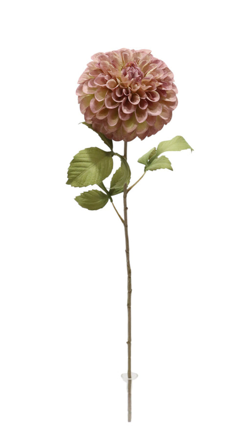 Artificial Dahlia Stem - Purple/Green (74cm long, 14cm diameter)