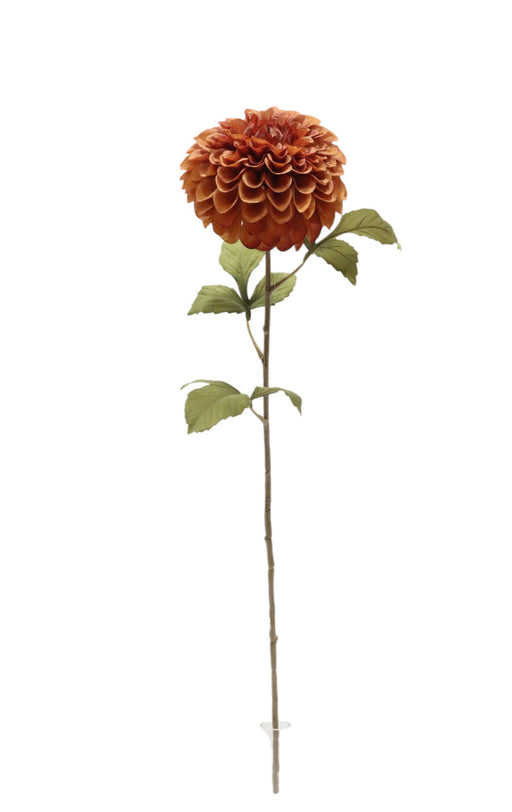Artificial Dahlia Stem - Orange (74cm long, 14cm diameter)