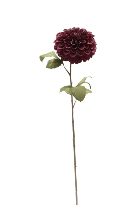Artificial Dahlia Stem - Burgundy (74cm long, 14cm diameter)