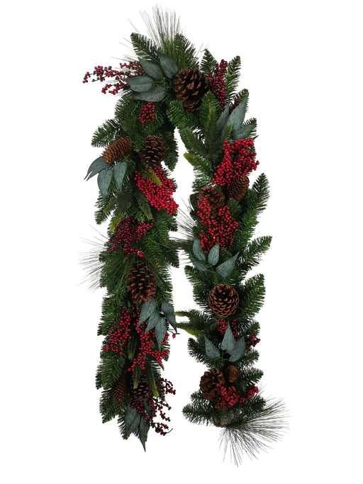 Forest Berry and Pine Cone Garland - Natural (182cm long)