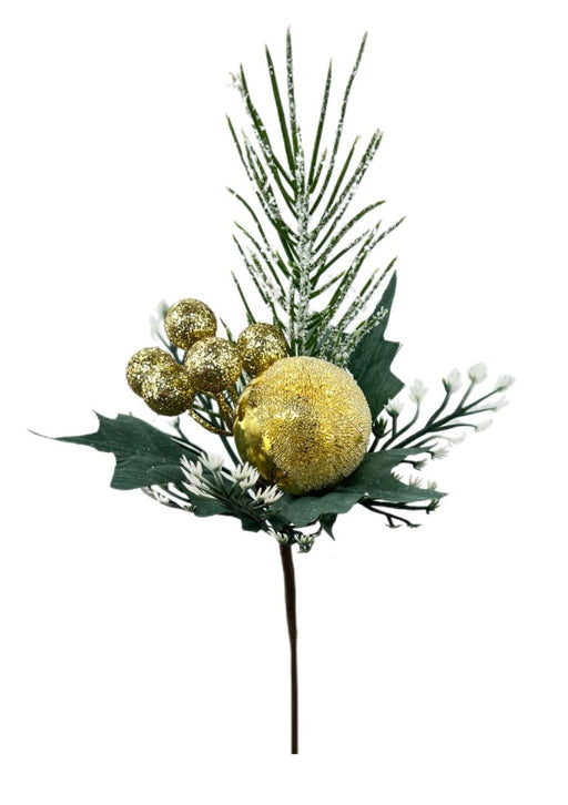 Glittered Ball Pick - Gold (3 pieces per pack, 25cm long)