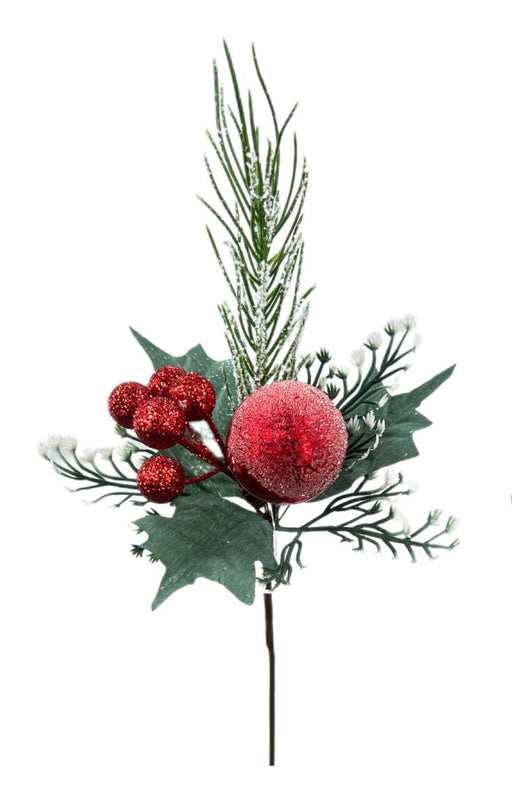 Glittered Ball Pick - Red (3 pieces per pack, 25cm long)