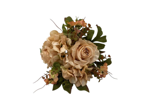 Rose, Hydrangea & Blossom Bunch - Beige/Brown (30cm long)