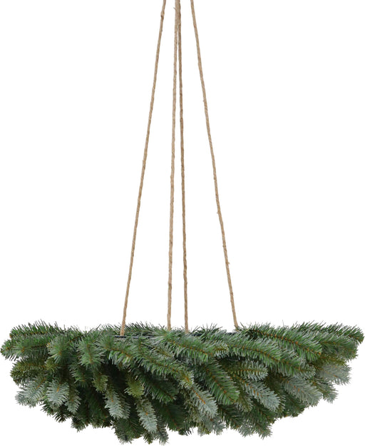 Hanging Blue Spruce Double Wreath with Rope - Green (280 tips, 60cm diameter with 75cm long rope)