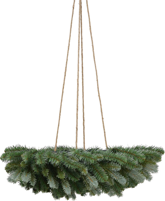 Hanging Blue Spruce Double Wreath with Rope - Green (280 tips, 60cm diameter with 75cm long rope)