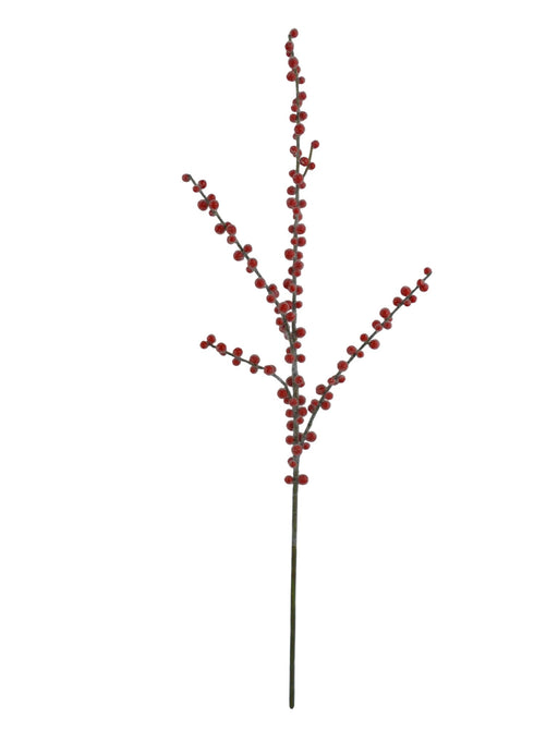 70cm Frosted Hard Berry Spray - Red/Burgundy (70cm long)