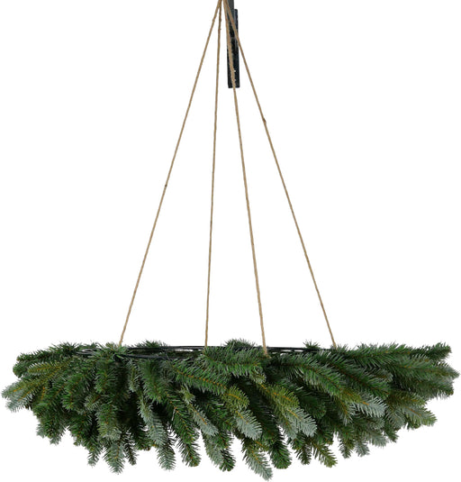 Hanging Blue Spruce Double Wreath with Rope - Green (392 tips, 75cm diameter with 75cm long rope)