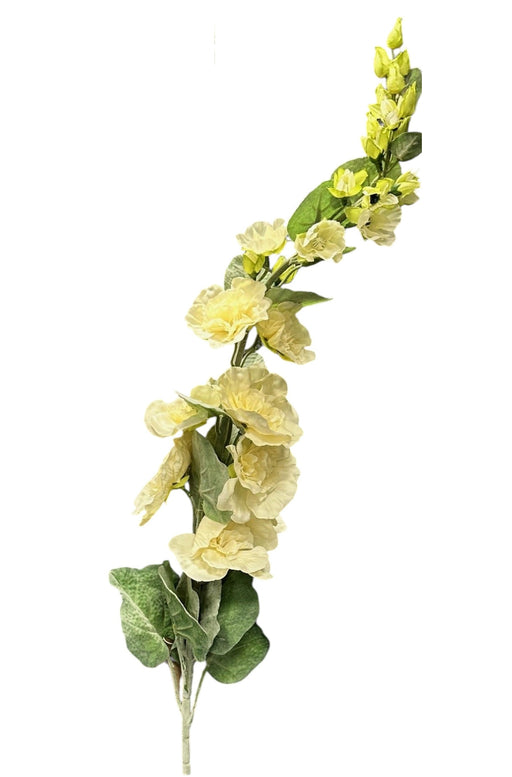 Artificial Hollyhocks Spray - Ivory (110cm long)