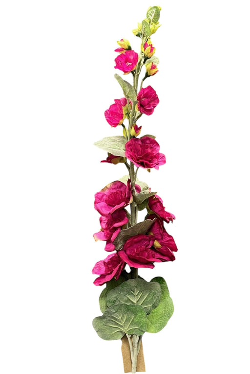 Artificial Hollyhocks Spray - Cerise (110cm long)