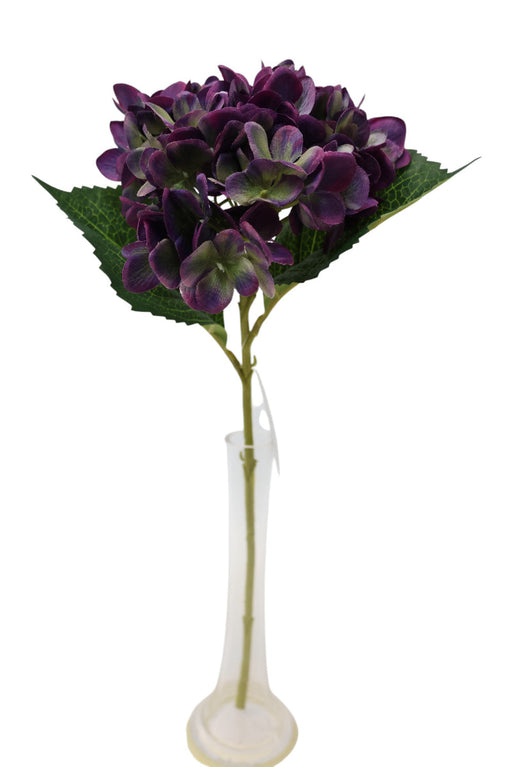 Artificial Hydrangea Stem - Purple (47cm long, 15cm diameter)