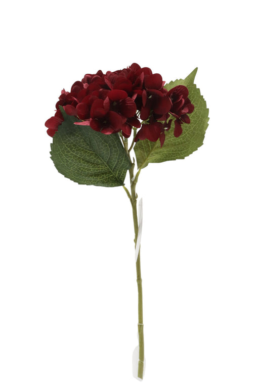Artificial Hydrangea Stem - Red (47cm long, 15cm diameter)